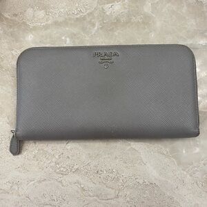 Prada zipper wallet gray